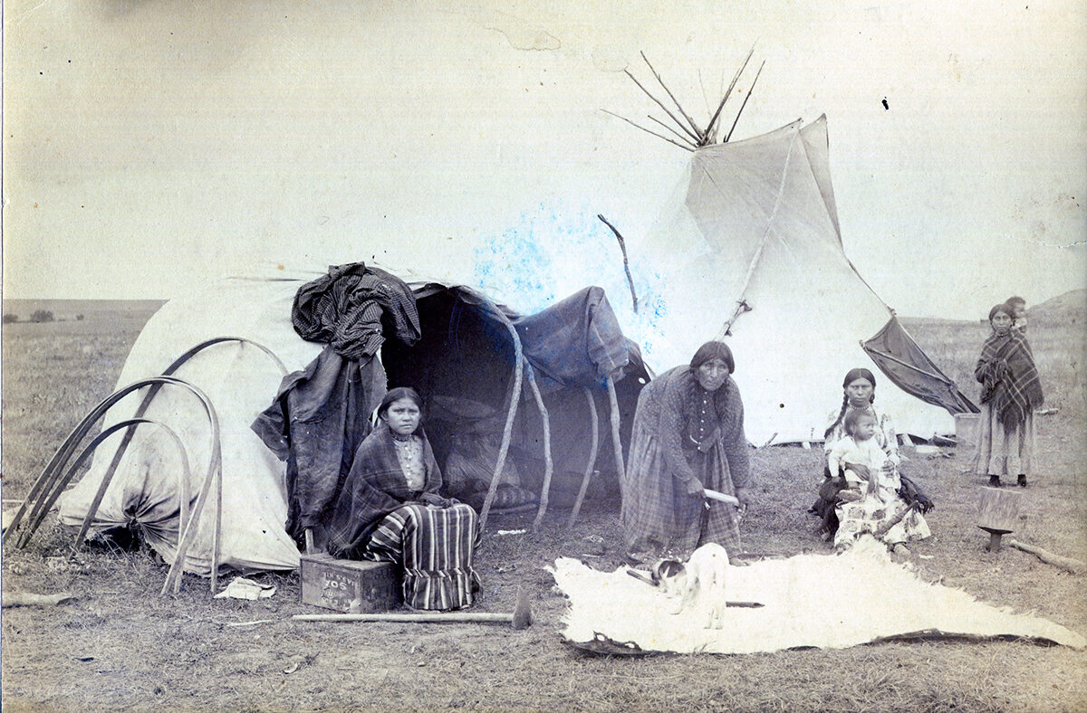 Copy of fig 1.10 Women processing hide at a Pawnee camp, ca. 1889 copy