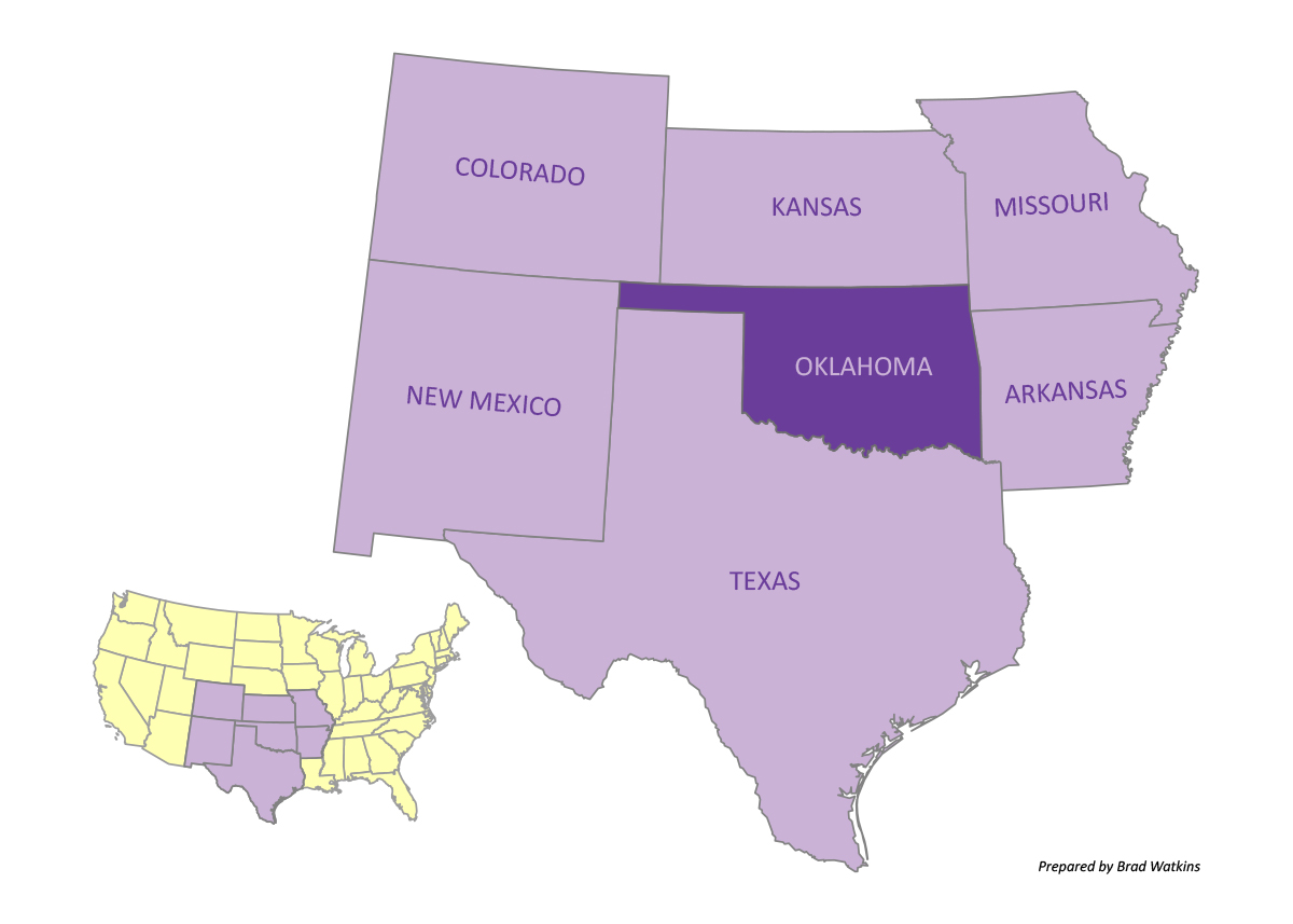 Copy of map 1.4 Oklahoma and Surrounding States Map copy