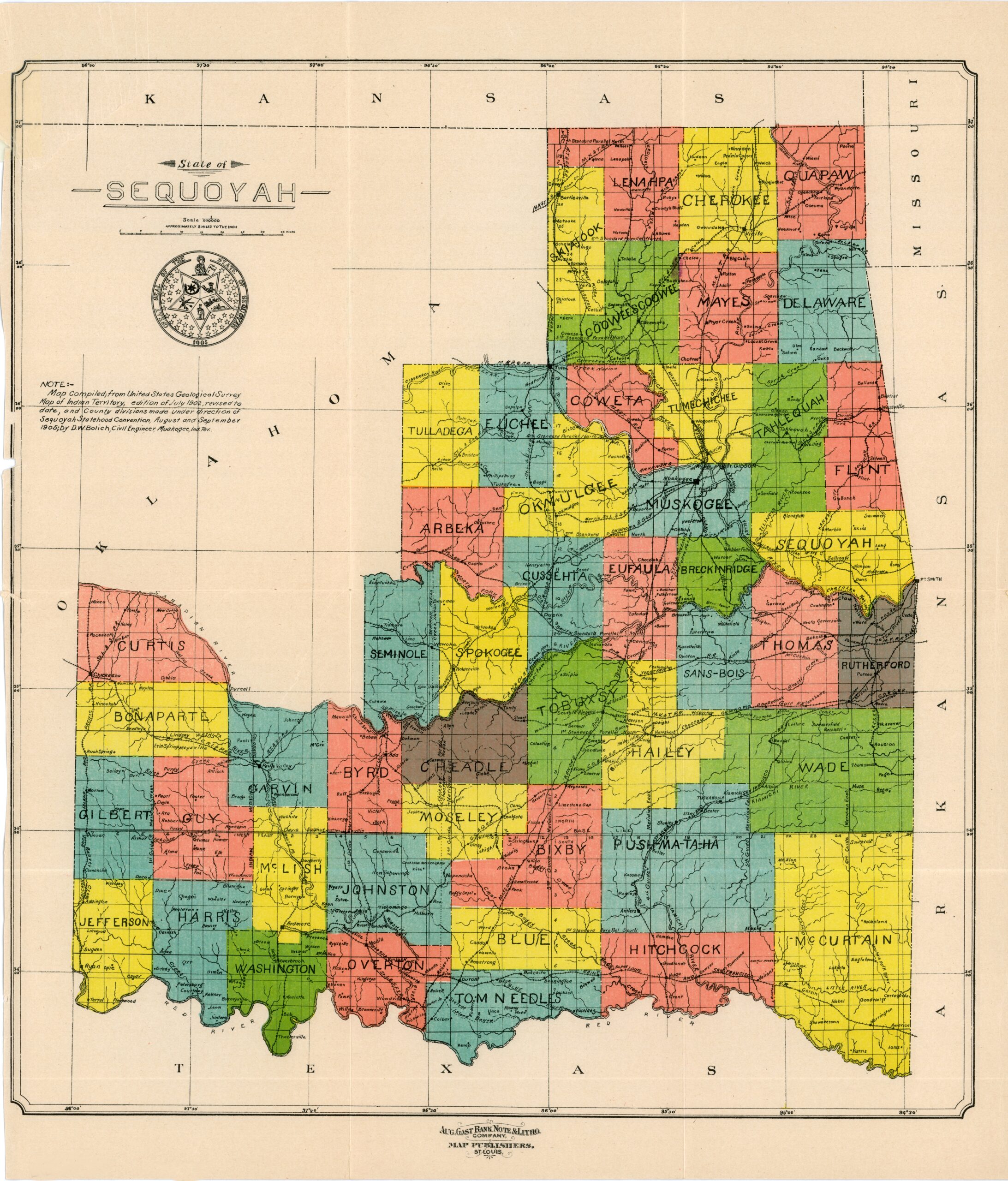 Copy of map 6.2 Proposed State of Sequoyah, 1905 OHS