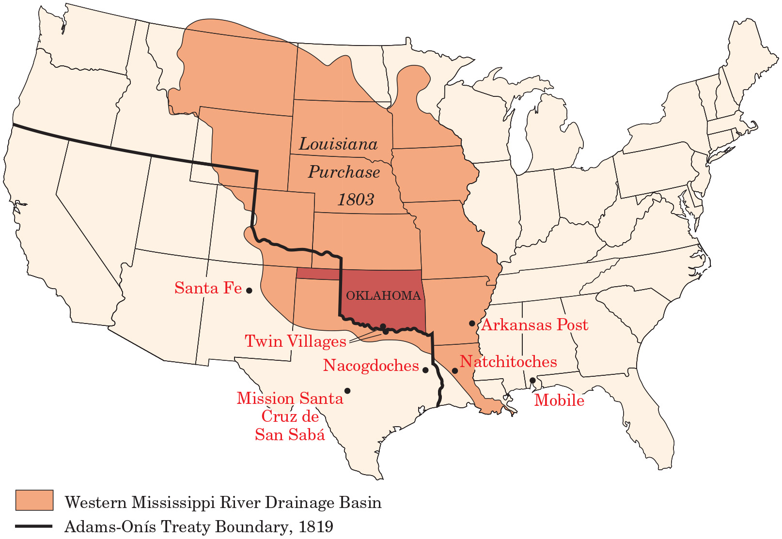 Map 2.2 BG 3 2 LA Purch and Adams Onis Treaty